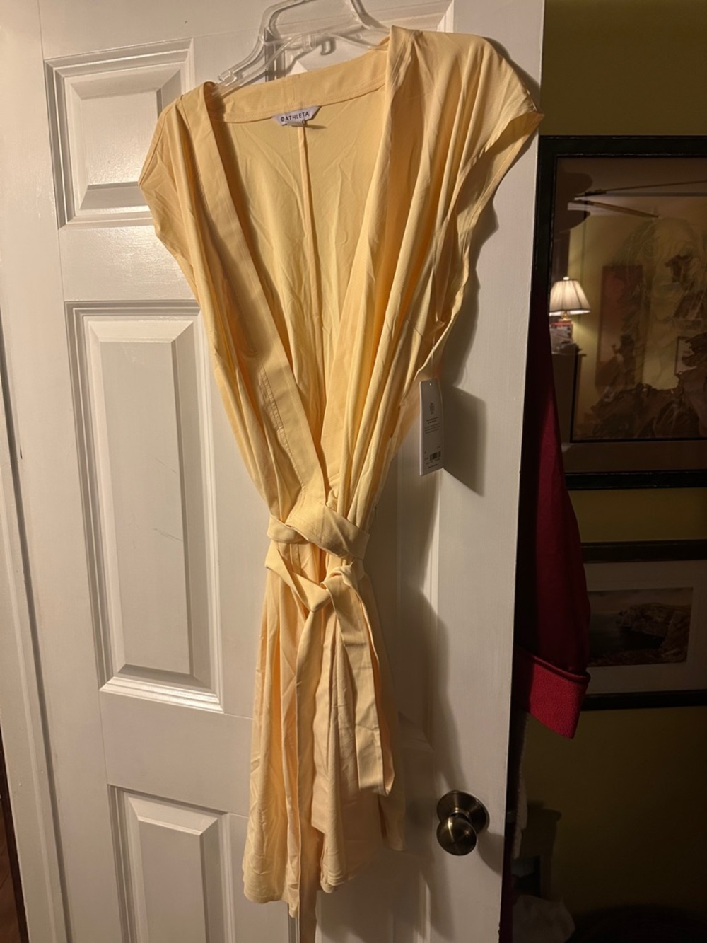 Athleta Pale Yellow Dress with Tie Waist